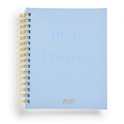 2027 Eccolo Plans in Progress 7 x 9 Weekly & Monthly Planner, Faux Leather Cover, Blue (RY27-401H)