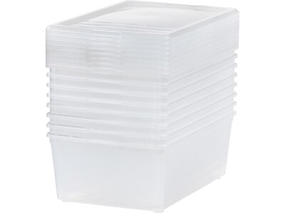 Iris 13.5 Qt. Snap Lid Storage Tote, Clear, 8/Pack (500075)