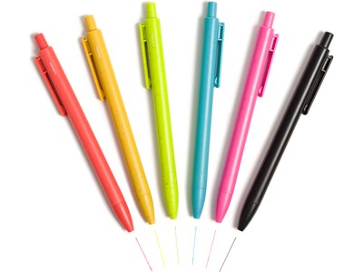 U Brands U-Eco Bold & Bright Retractable Gel Pens, Fine Point, Assorted Inks, 12/Pack (4935U01-24)