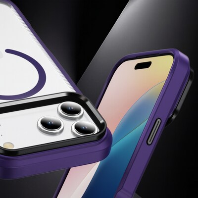 SaharaCase Raider Series MagSafe Phone Case for iPhone 17 Pro, Shock Absorbing, Purple Orchid (CP00982)