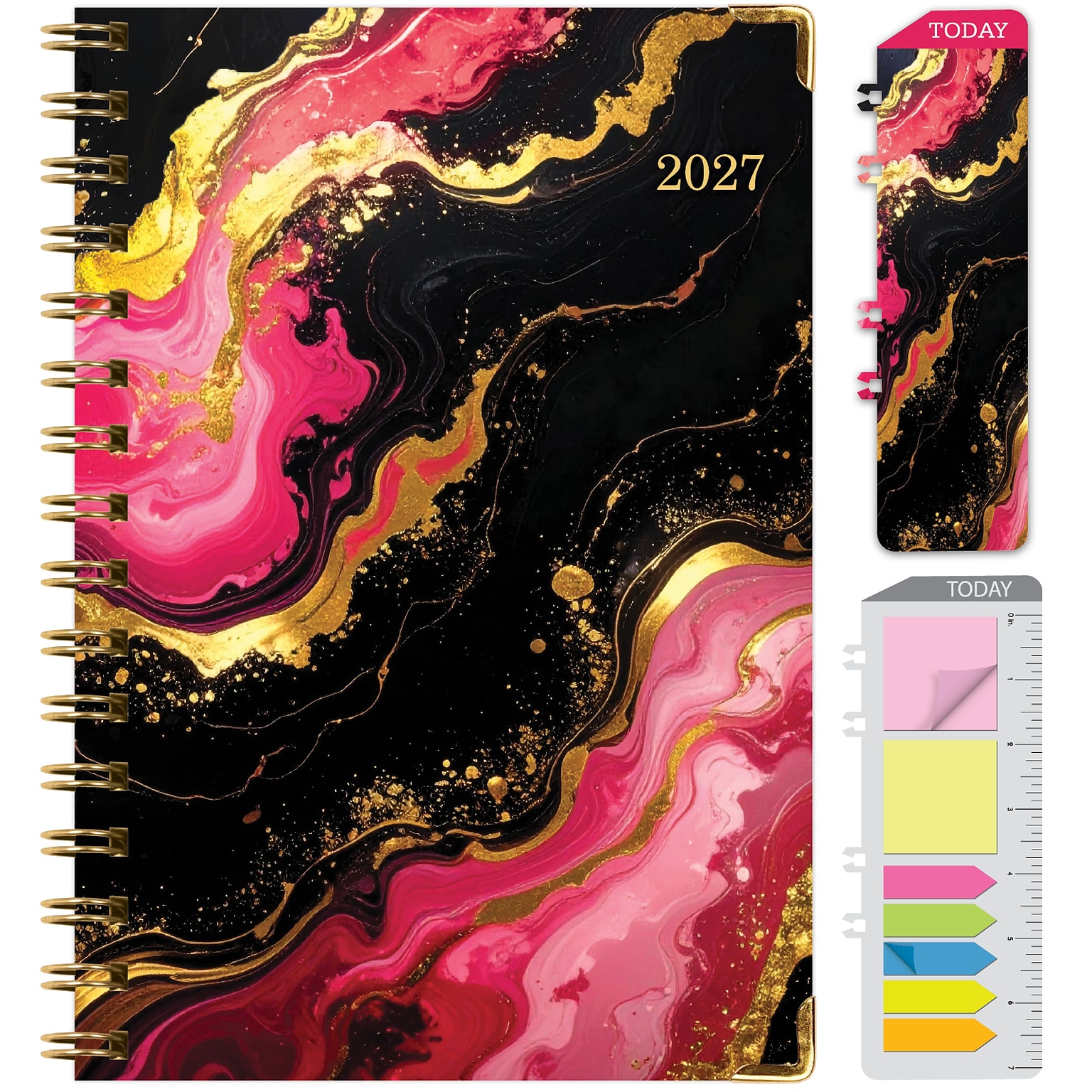 2027 Excello Brands 6 x 8 Weekly & Monthly Standard Planner, Paperboard Cover, Sugar Skull (FSHN-CY27-58-55)