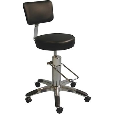 Brandt Hydraulic Surgeon Stool with Backrest, Black (15512)