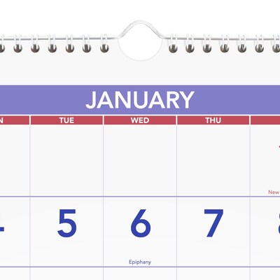 2027 AT-A-GLANCE 12" x 27" Three-Month Wall Calendar, White/Purple (PM11-28-27)