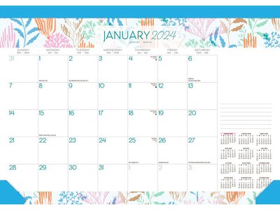 2024 BrownTrout Seaside Currents 17 x 12 Monthly Desk Pad Calendar (9781975468705)