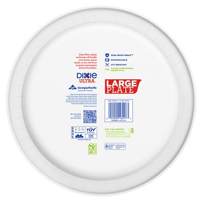 Dixie Ultra Large 11.5" Paper Plates, Blue/White, 12 Plates/Pack (16217/01C)