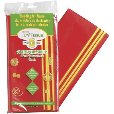 Spectra Bleeding Art Tissue Paper, 20 x 30, Warm Colors, 20 Sheets (PAC58546Q)