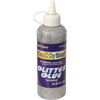 Creativity Street Glitter Glue Squeeze Bottle, Silver, 4 oz (CK-8534Q)