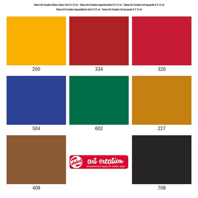 Talens Art Creation Watercolor Paint, Assorted Colors, 12mL, 8/Set, 2 Sets/Bundle (TLN9022008M-2)