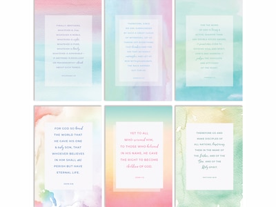 Better Office Bible Verses Encouragement Cards with Envelopes, 6 x 4, Assorted Colors, 50/Pack (64