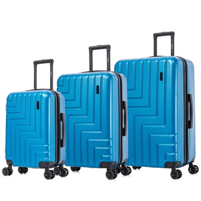 DUKAP Zahav 3-Piece Hardside Spinner Luggage Set, TSA Checkpoint Friendly, Teal (DKZAHSML-TEA)