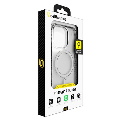 cellhelmet Magnitude Series MagSafe Phone Case for iPhone 16 Pro, Shock Absorbing, Crystal Clear (CM-106-CC)