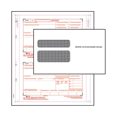 TOPS W-2 Tax Form Kit, 6 Part, White, 24 sets Forms and Envelopes (2166Q)
