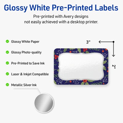 Avery Rectangle Multipurpose Labels, 2 x 3, White, 80/Pack (19479370616)