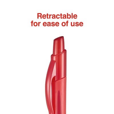 Sonix® Retractable Gel-Ink Pens, Medium Point, Red, Dozen