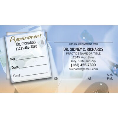 Medical Arts Press® Dual-Imprint Peel-Off Sticker Appointment Cards; Professional Dental