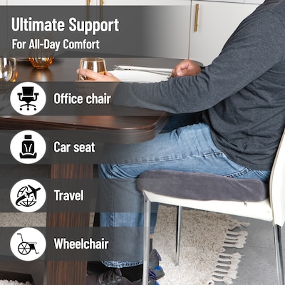 Mind Reader Memory Foam Office Chair Ergonomic Orthopedic Cushion, Gray (ORTHOCUSH-GRY)