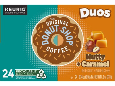 The Original Donut Shop Duos Nutty + Caramel Coffee Keurig® K-Cup® Pods, Medium Roast, 96/Carton (374764CT)