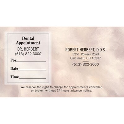 Medical Arts Press® Dual-Imprint Peel-Off Sticker Appointment Cards; Premium, Taupe Swirl