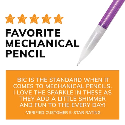 BIC Xtra Sparkle Mechanical Pencil, Medium Point, 0.7mm, 24/Pack (MPLP241-BLK)