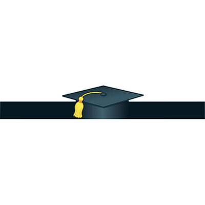 Graduation Crown; Black w/Gold, 30 Count