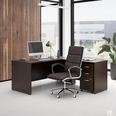 Bush Business Furniture Westfield 66W L Shaped Desk with 42W Return and Mobile File Cabinet, Mocha