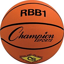 Champion Sports Pro Rubber Basketball, Official Size 7, Orange (CHSRBB1)