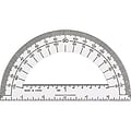 Clear Plastic Protractor; Open Center,  6 Ruler Edge