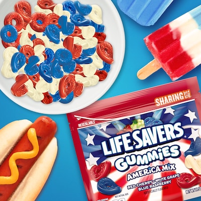 LifeSavers America Mix Gummy Candy Sharing Size Bag, Assorted Flavors, 14.5 oz. (MMM28031)