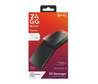 Zagg Glass Elite Scratch-Resistant Tempered Glass Screen Protector for Samsung Galaxy Z Flip7, Clear (200119725)