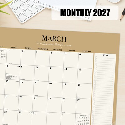 2027 Willow Creek Modern Minimalist 13.25" x 11.25" Monthly Desk or Wall Calendar, Assorted Colors (64856)