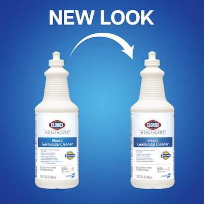 Clorox Healthcare Bleach Germicidal Cleaner, Pull-Top 32 Ounces, 6 Bottles/Case (68832)