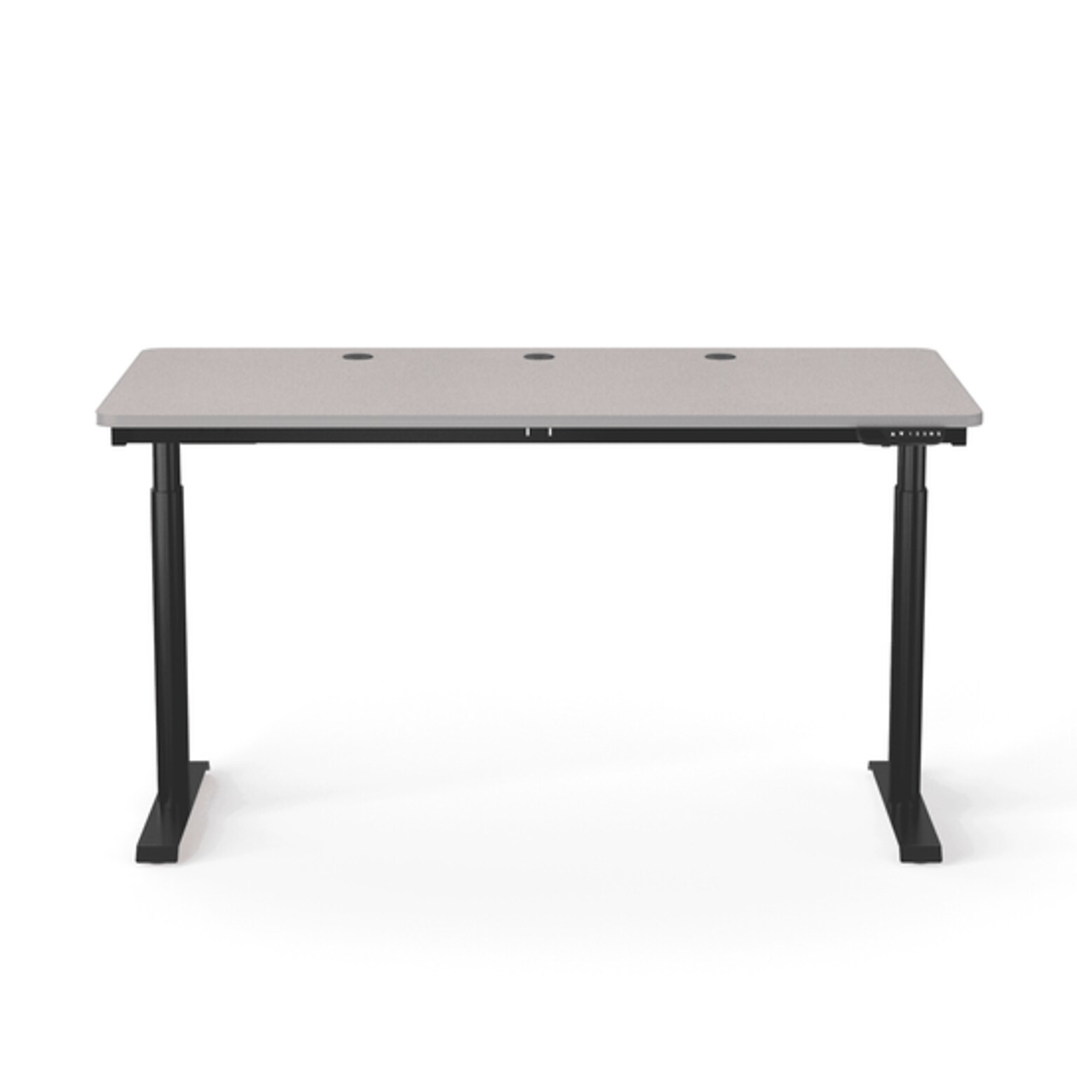 VersaDesk PowerLift 60W Electric Rectangular Adjustable Standing Desk, Gray/Black (PLSDR6030-BG-APP)