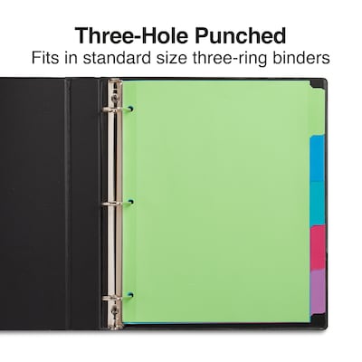 Staples Tab Writable Dividers, Multicolor, Large, 5 Tab Set (13512/23180)