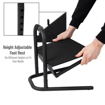 Mount-It! Adjustable Footrest with 6 Height Settings (Black)