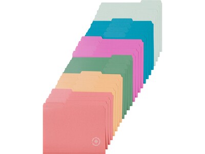 U Brands U-Eco File Folder, 1/3-Cut Tab, Letter Size, Assorted Colors, 24/Pack (6597U01-12)