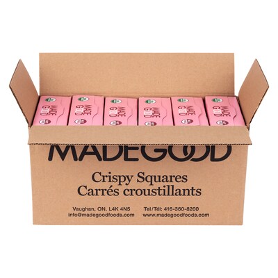 Madegood Gluten Free Strawberry Crispy Squares, 0.78 oz., 6/Box, 6 Boxes/Pack (307-00428)