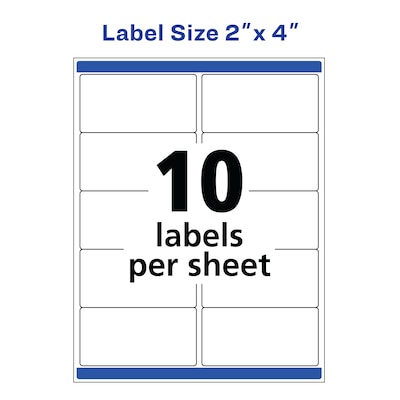 Avery Laser Waterproof Shipping Labels, 2" x 4", White, 5,000 Labels/Box (95523)
