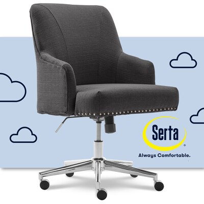 Serta Style Leighton Fabric Swivel Home Office Chair, Graphite (47925B)