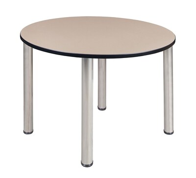 Regency Kee 48 Round Breakroom Table- Beige/ Chrome