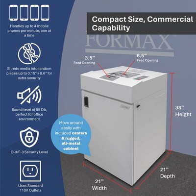 Formax OnSite Cross-Cut Multimedia Shredder (FD 87SSD)