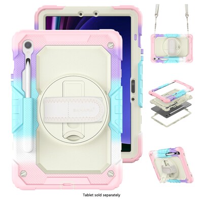 SaharaCase Raider Series Heavy Duty Case with Hand Strap for Galaxy Tab S10 Lite (2025),Tab S10 FE/S9/S9 FE, Sunset Sorbet