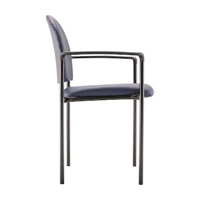 Flash Furniture Tiffany Vinyl Reception Side Stacking Chair, Navy (BT5161NVYVINYL)