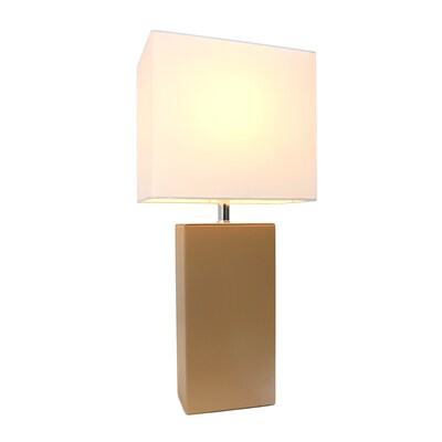 Lalia Home Lexington 21 Modern Bedside Table Lamp, White Rectangular Fabric Shade, Feit LED Bulb, B