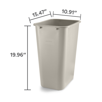 Coastwide Professional™ Plastic Trash Can, 10.25 Gallon, Beige (CW56434)