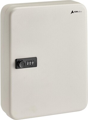 AdirOffice 30 Key Combination Lock Key Cabinet, White (682-30-WHI)