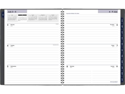 2023-2024 AT-A-GLANCE DayMinder 9.25 x 11.13 Academic Weekly & Monthly Planner, Charcoal (AYC545-4