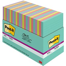 Post-it Super Sticky Notes, 4 x 6, Supernova Neons Collection, Lined, 90 Sheet/Pad, 24 Pads/Pack (
