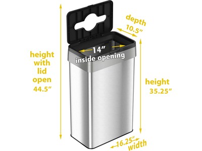 HLS Commercial Stainless Steel Trash Can, 21-Gallon, Black/Silver (HLS21UOTTRS)