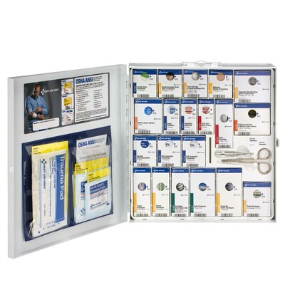 SmartCompliance Metal First Aid Cabinet without Medication, ANSI Class A, 50 People, 203 Pieces (746