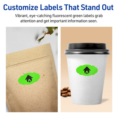 Avery Decorative Edge Multipurpose Labels, 1-1/8" x 2-1/4", Neon Green, 210/Pack (94061)